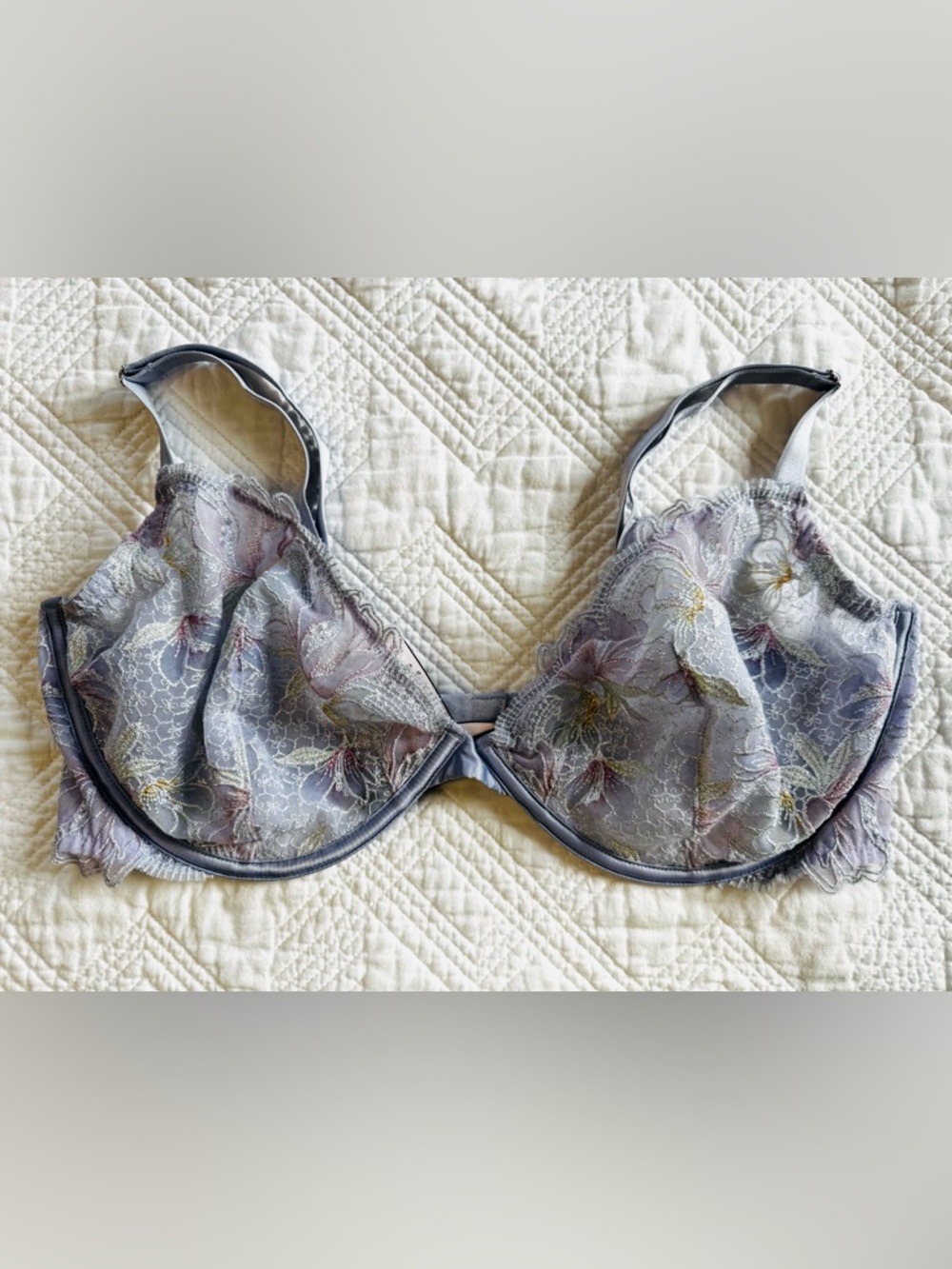 Victoria's Secret Dream Angels Lavender Lace Low Cut Demi Underwire Bra 38DD